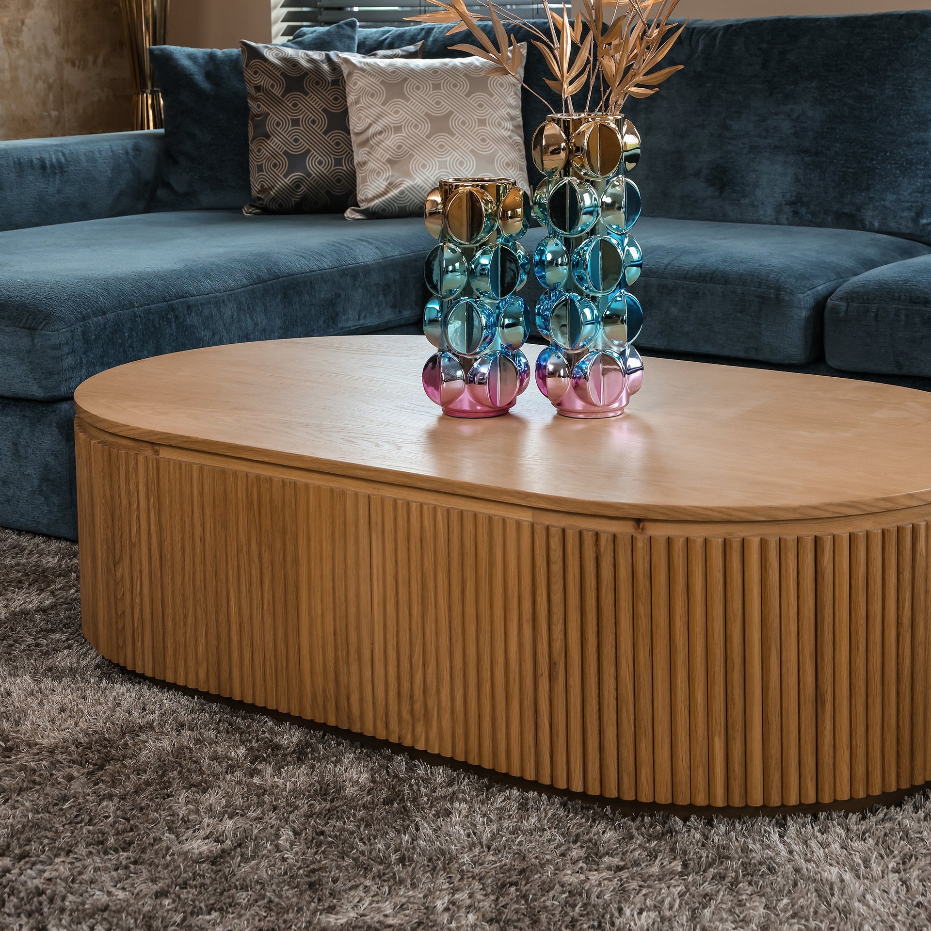 Richmond Interiors Couchtisch Belfort Kapsel Couchtisch oval Richmond Interiors