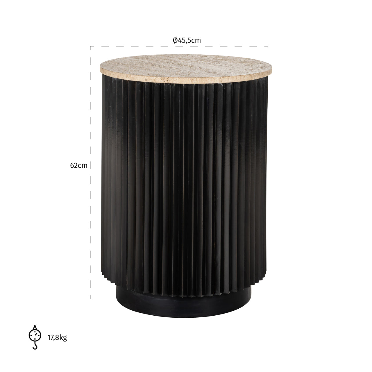 Richmond Interiors Beistelltisch Hampton dark brown 45Ø Beistelltisch Richmond Interiors