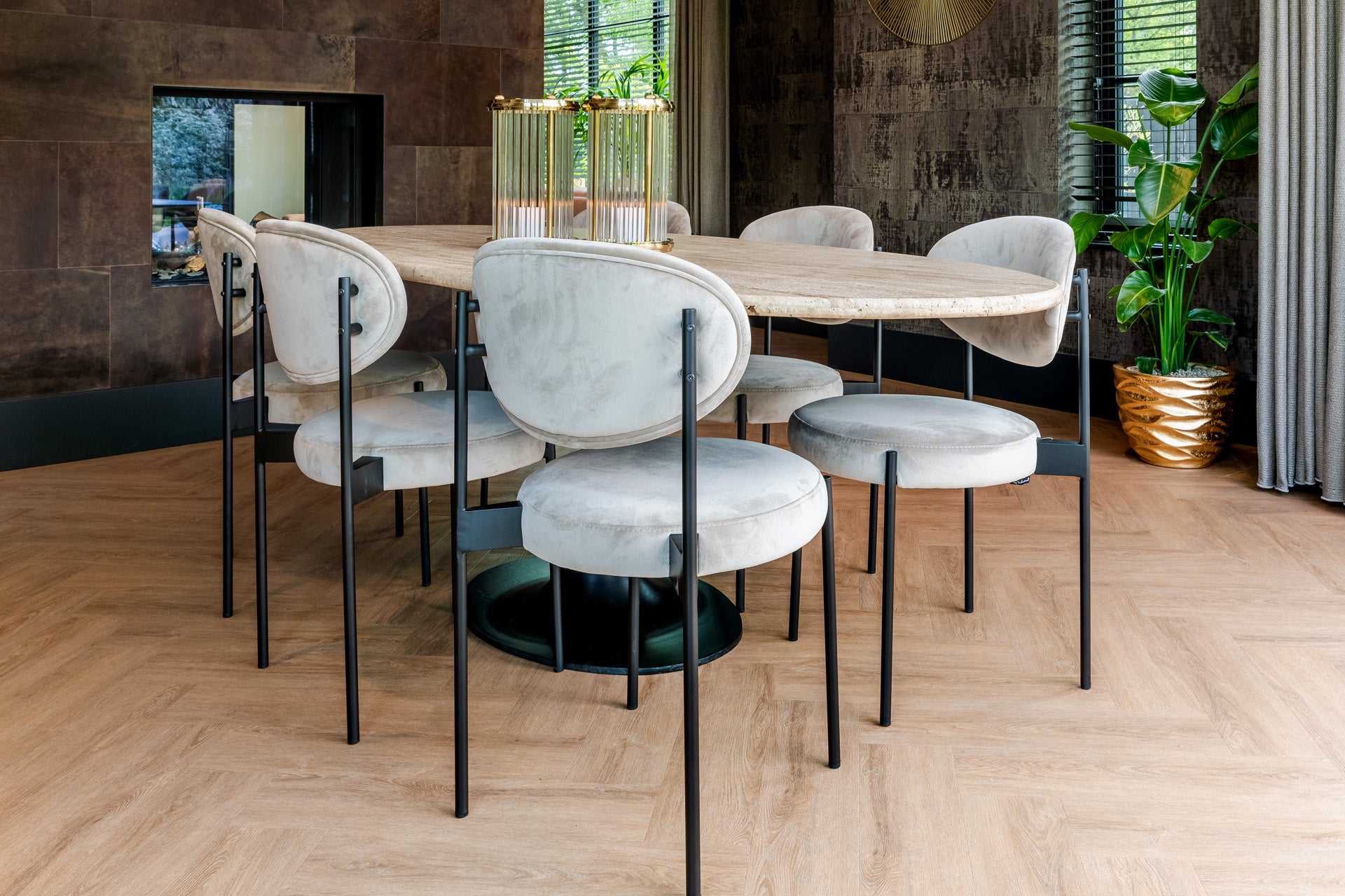Richmond Interiors - Esstisch Travertin Hampton 230cm oval Esstisch oval Richmond Interiors