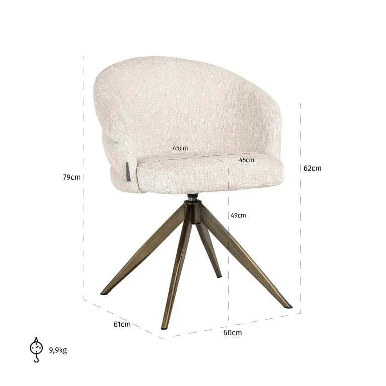 Richmond Interiors Drehstuhl Zendaya beige chenille Drehstuhl Richmond Interiors