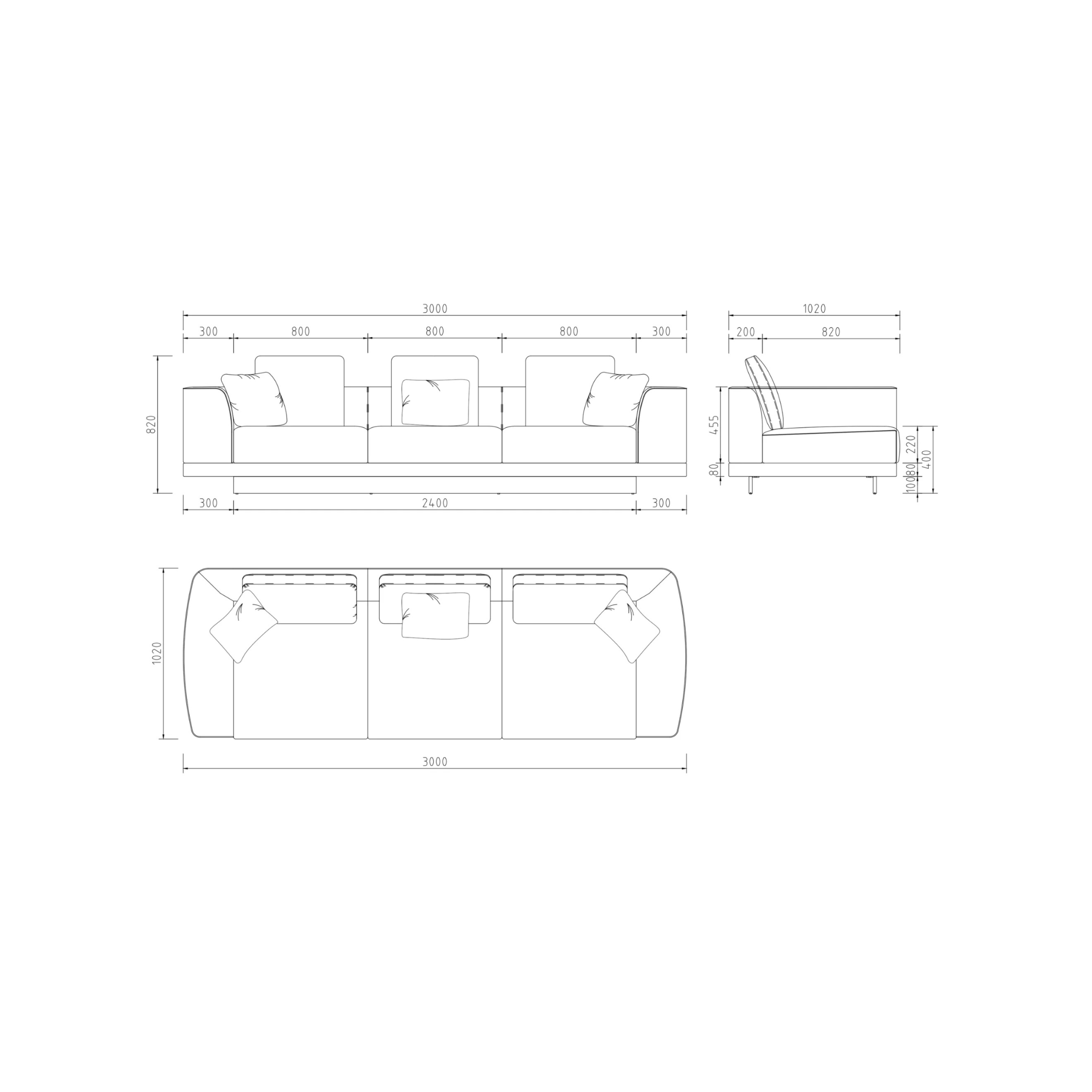 The Grand GREGORIO 4-Sitzer Sofa – Greige | Taupe Grau 4-Sitzer Sofa The Grand Collection
