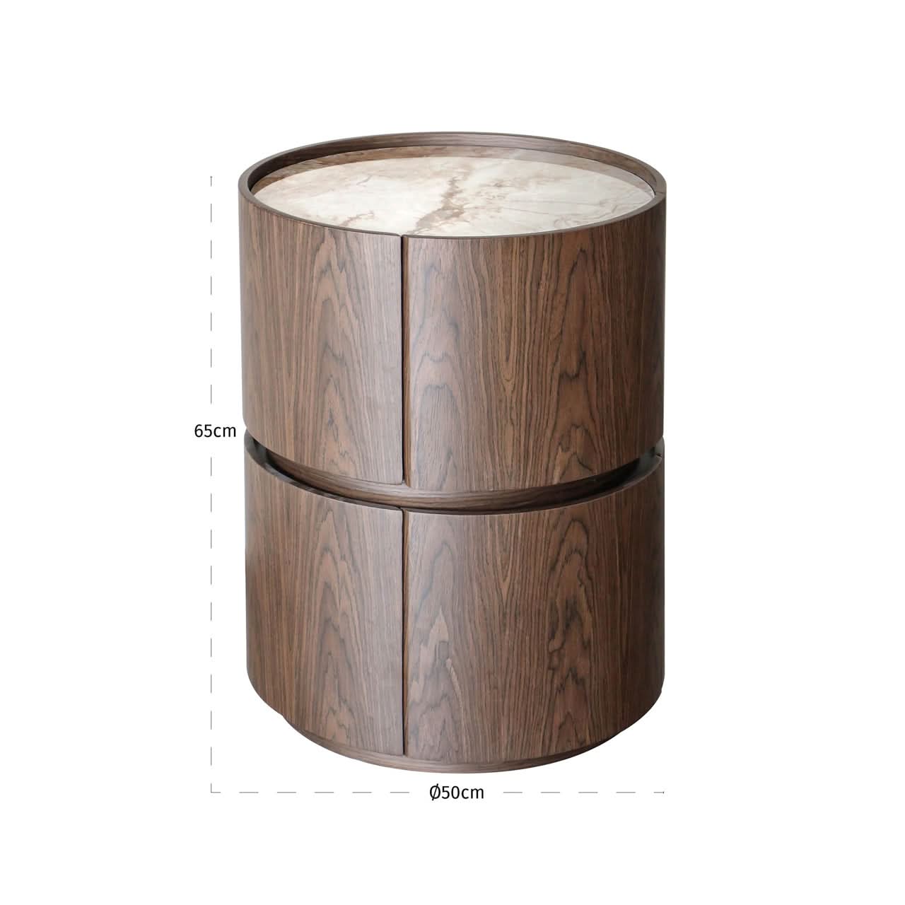 Richmond Interiors Beistelltisch Ellery Braun Beistelltisch rund Richmond Interiors