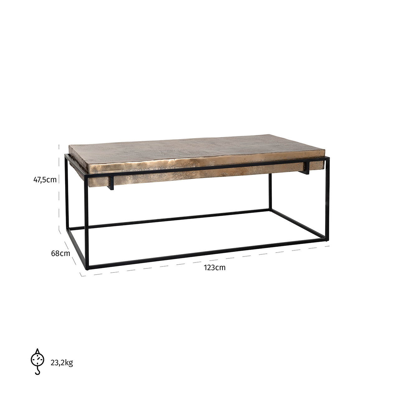 Richmond Interiors Couchtisch Calloway champagne gold
