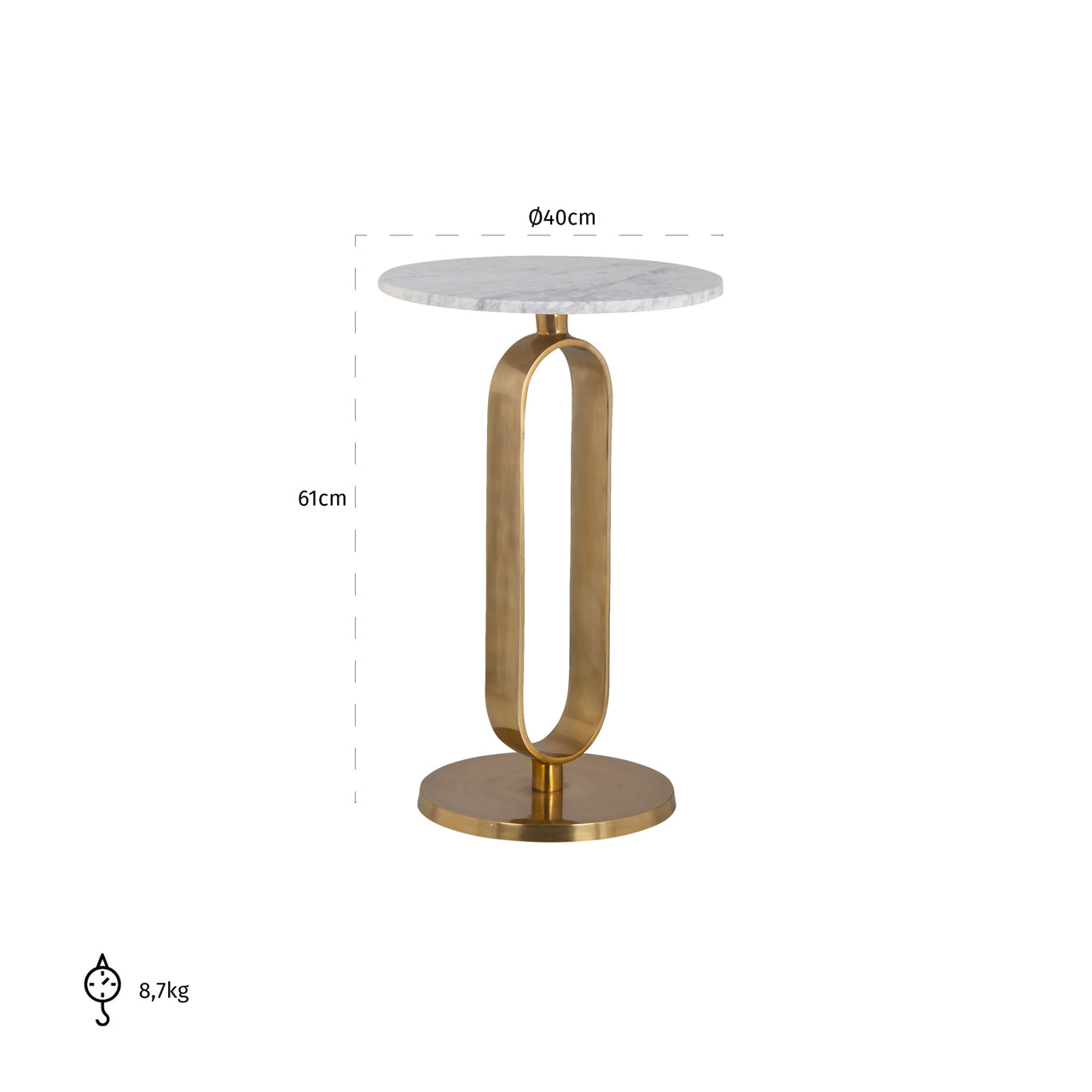 Richmond Interiors Beistelltisch Celine brushed gold Beistelltisch Richmond Interiors