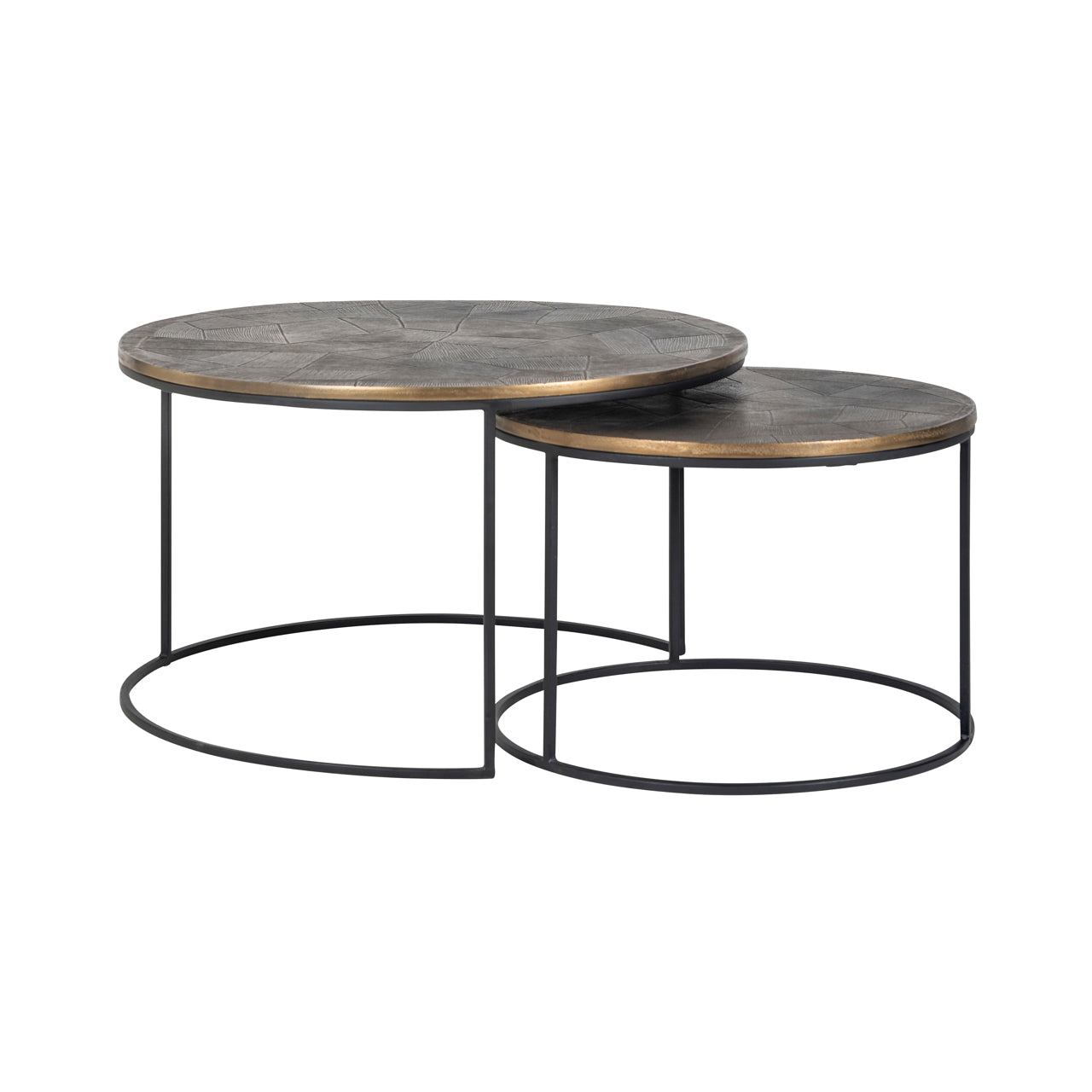 Richmond Interiors Couchtisch Tulum brushed gold (Set of 2) Couchtisch Richmond Interiors