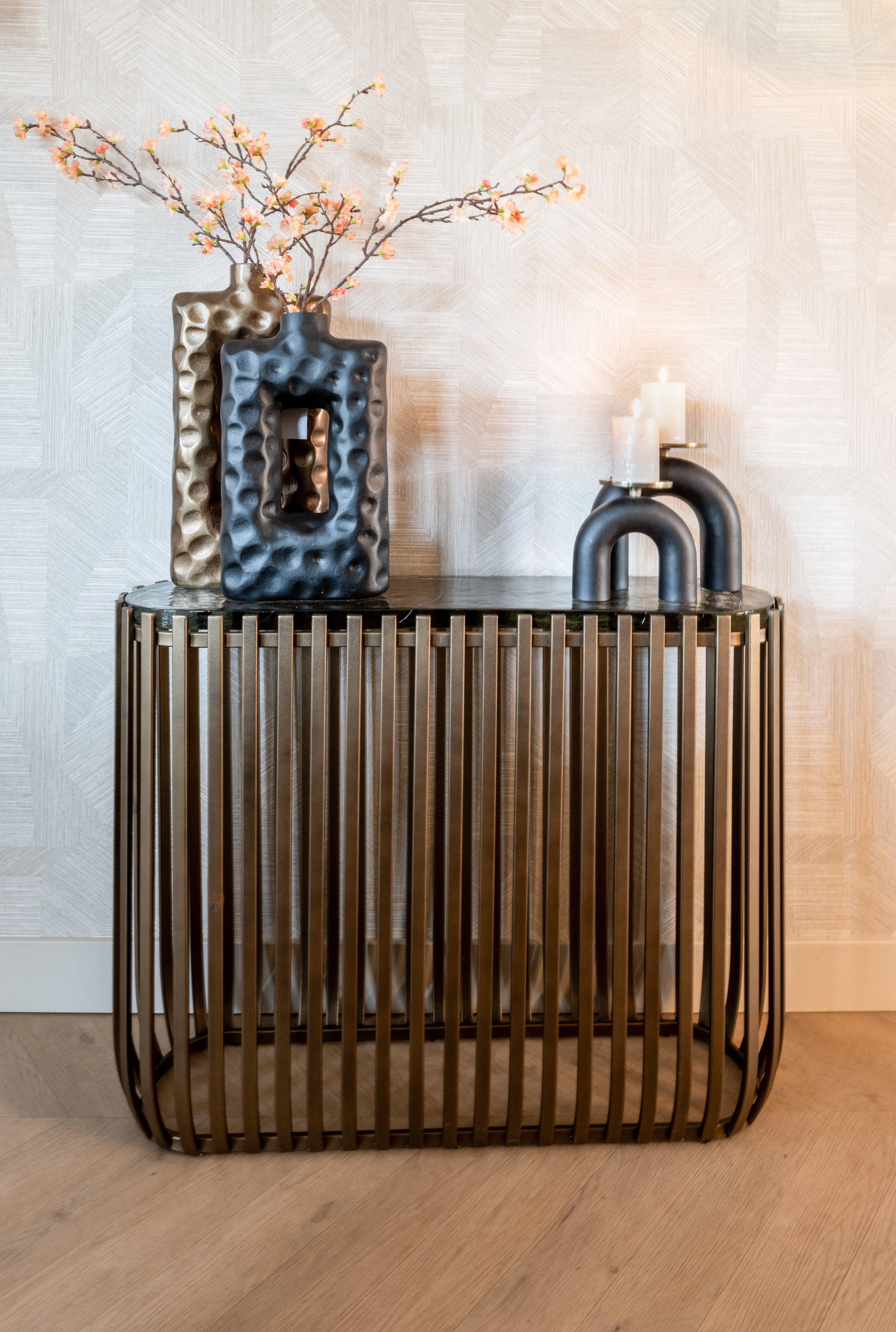 Richmond Interiors Kerzenhalter Livi black/gold large Kerzenhalter Richmond Interiors