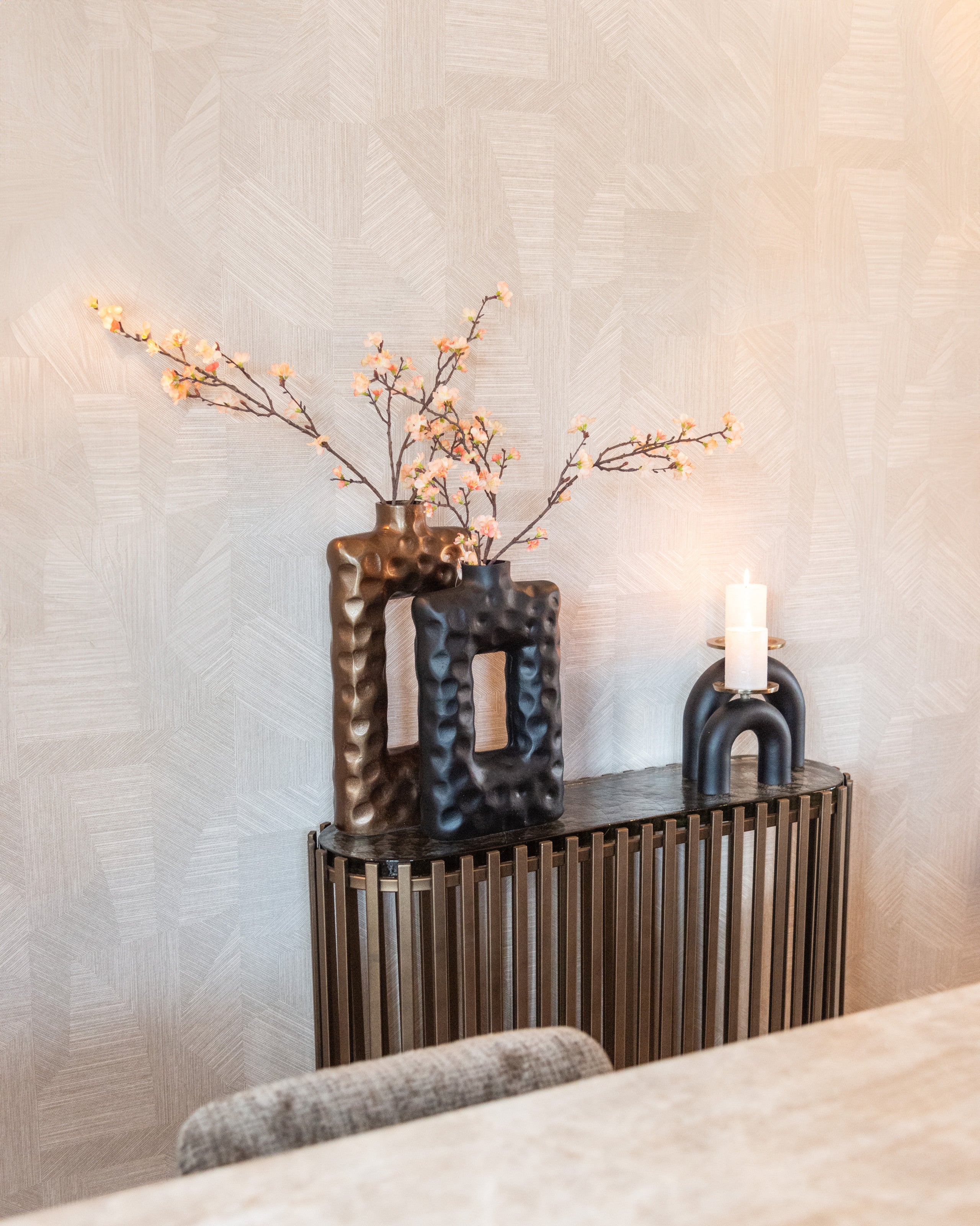 Richmond Interiors Kerzenhalter Livi black/gold large Kerzenhalter Richmond Interiors