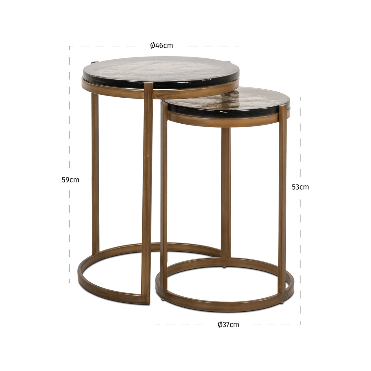 Richmond Interiors Beistelltisch Cleo gold (Set of 2) Richmond Interiors