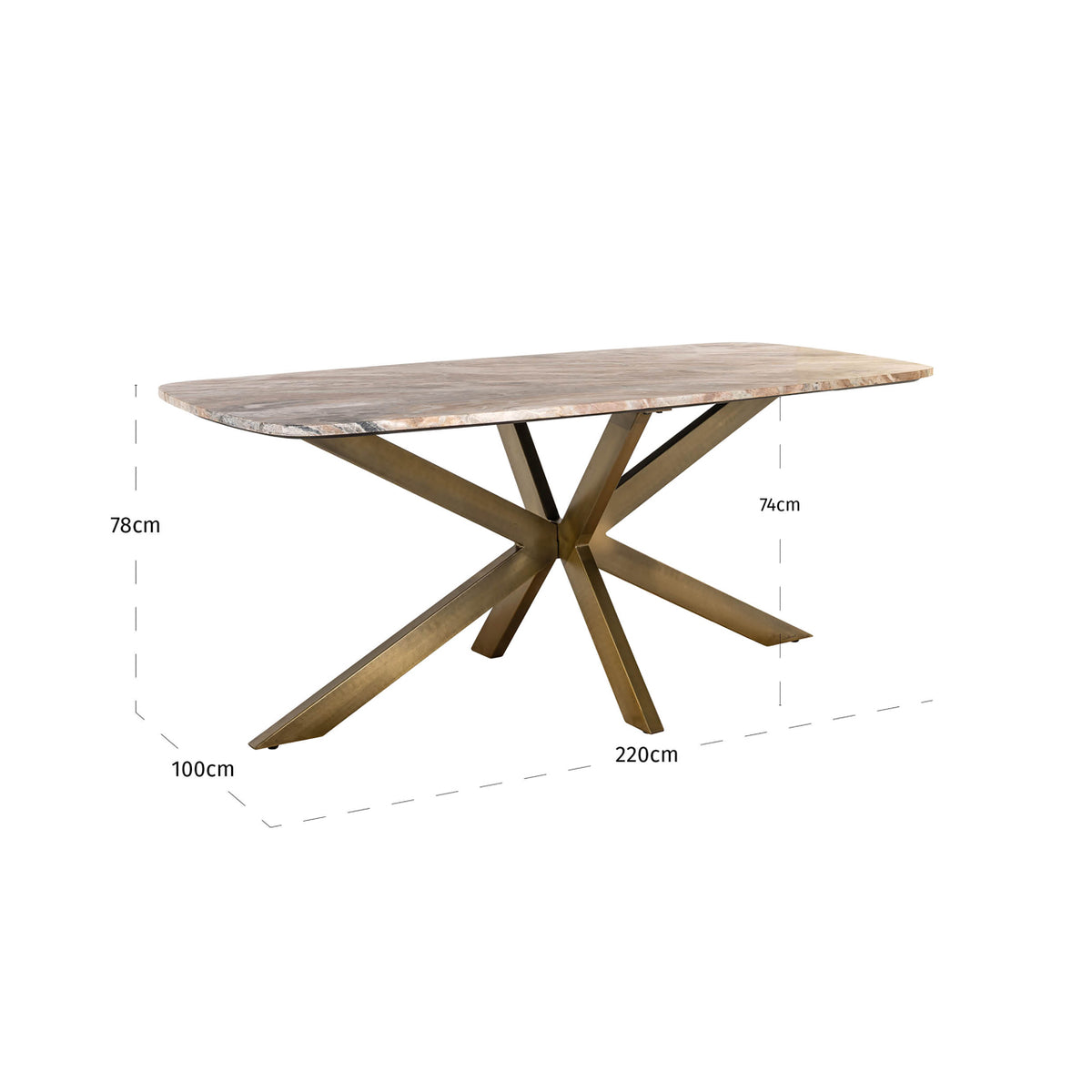 Richmond Interiors Esstisch Bottega Blush beige danish oval 220 Richmond Interiors