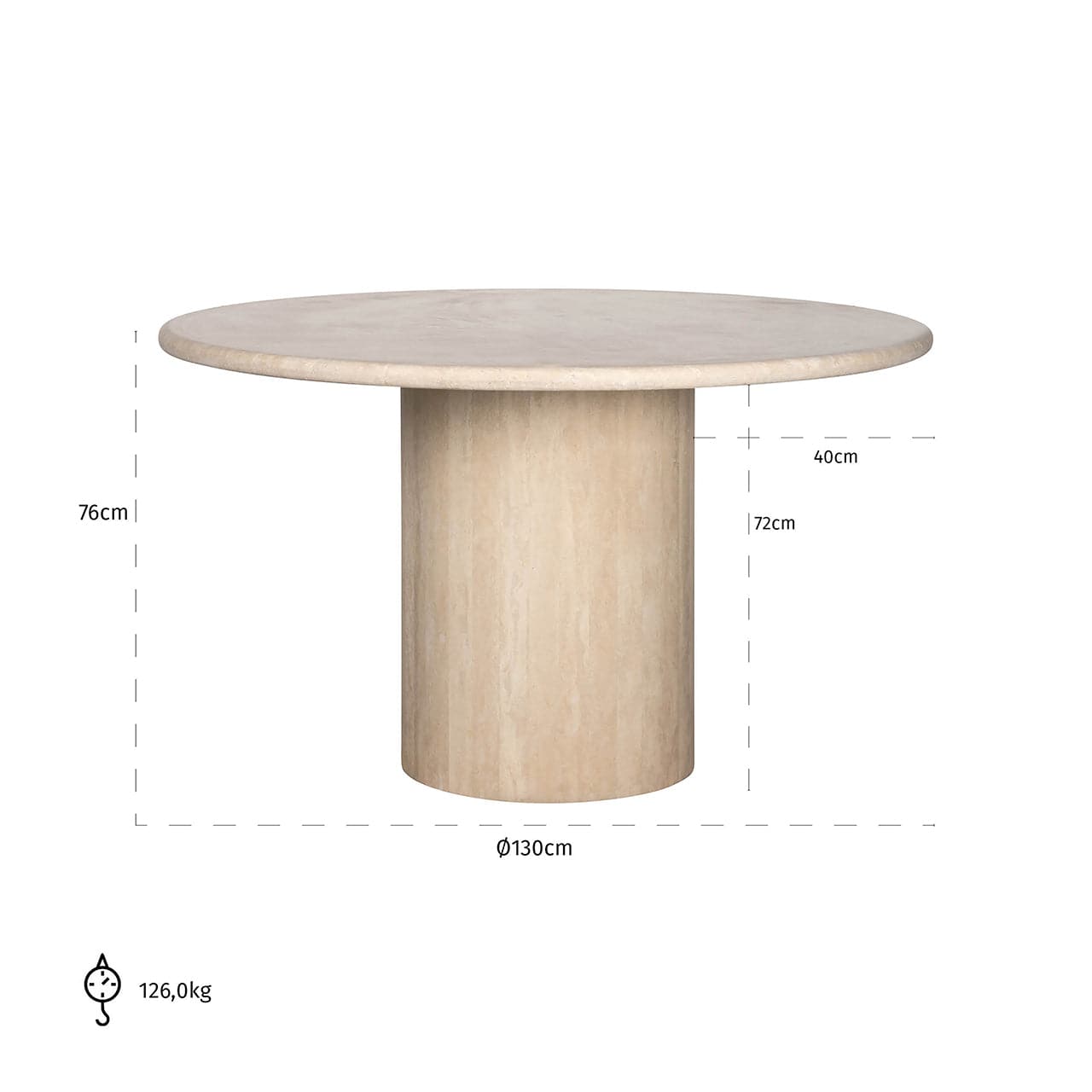 Alexander Jones Esstisch rund Renaissance beige Travertin Esstisch rund Alexander Jones
