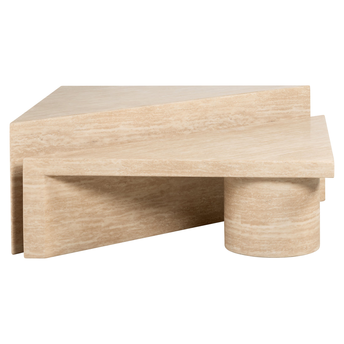 Richmnd Interiors Coffee Table Set Fictus Travertin faux (Beige)