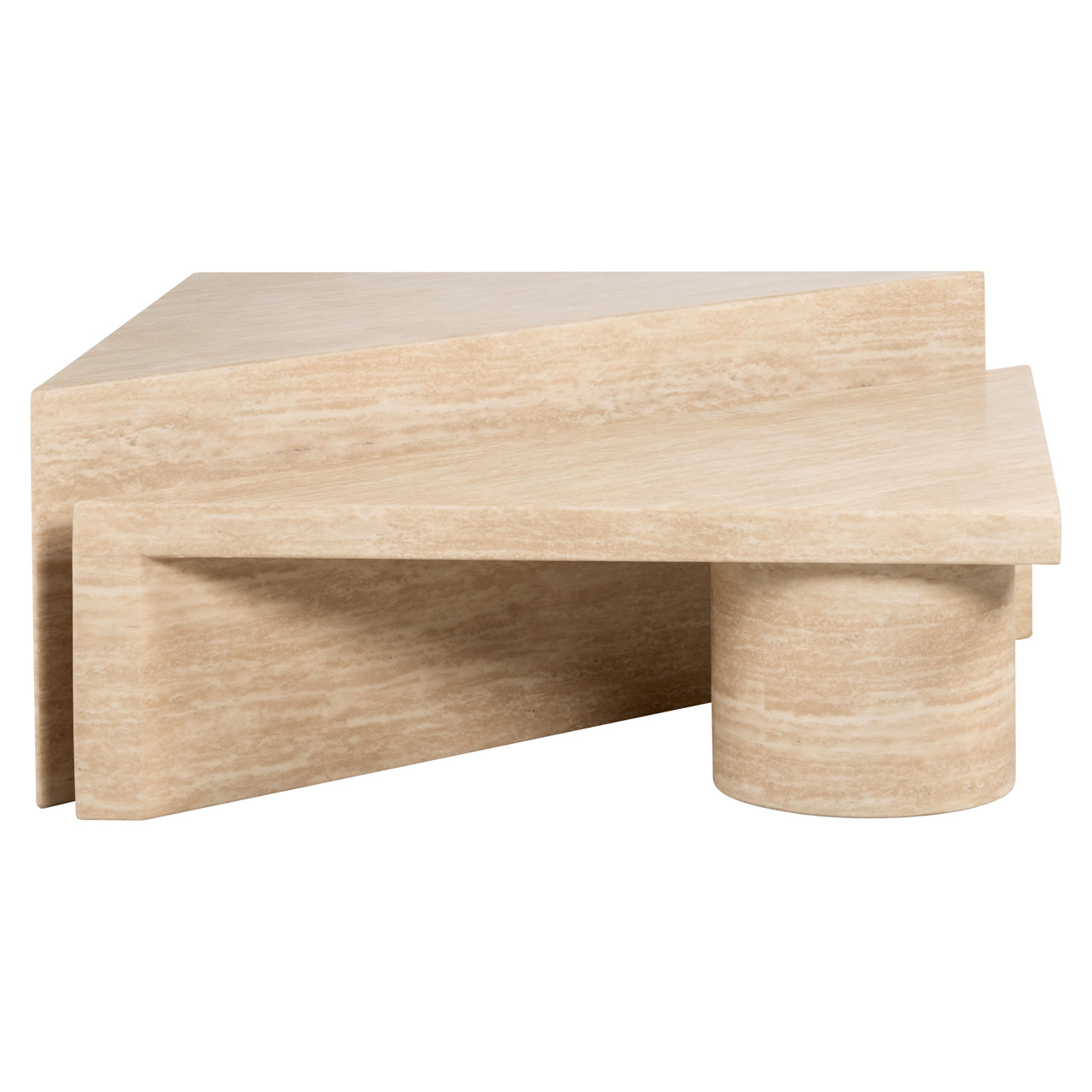 Richmnd Interiors Coffee Table Set Fictus Travertin faux (Beige)