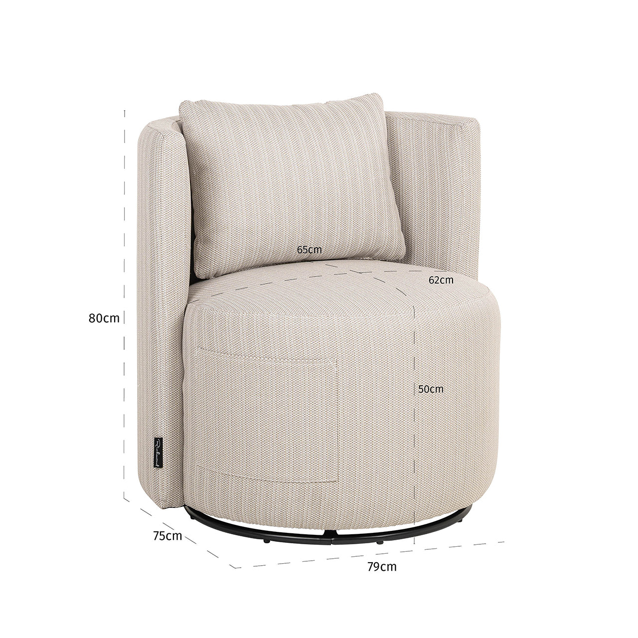 Richmond Interiors Outdoor Drehstuhl Marlin beige (22080 Beige) Outdoor Drehstuhl Richmond Interiors