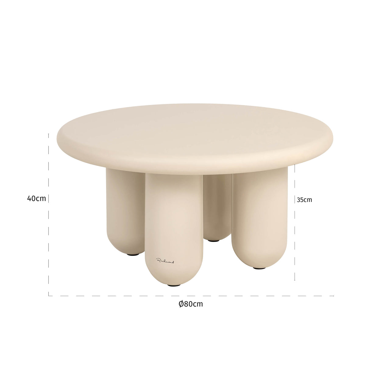 Richmond Interiors Couchtisch Calma beige 80Ø Couchtisch Richmond Interiors