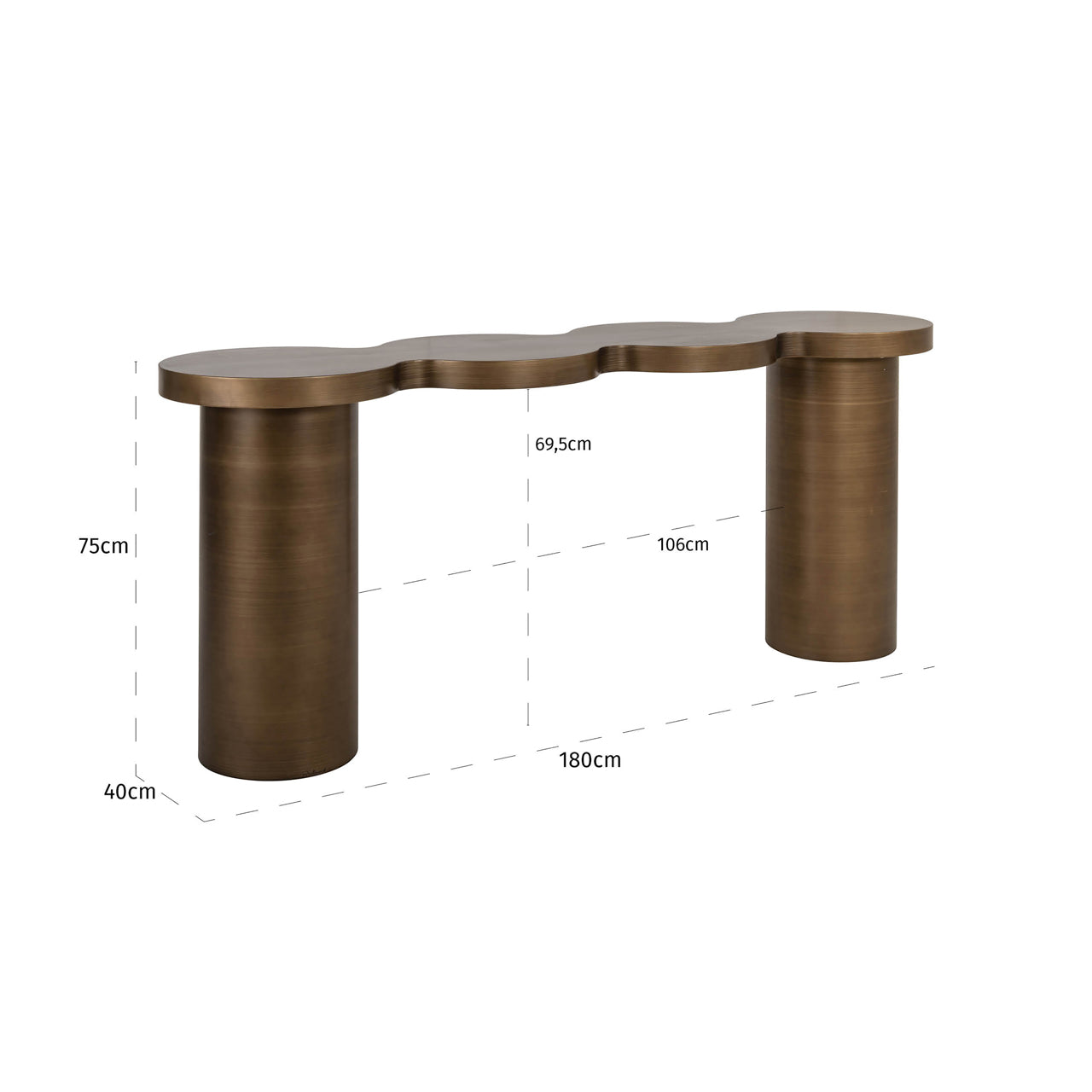 Richmond Interiors Konsole Bubba brushed gold Konsole Richmond Interiors