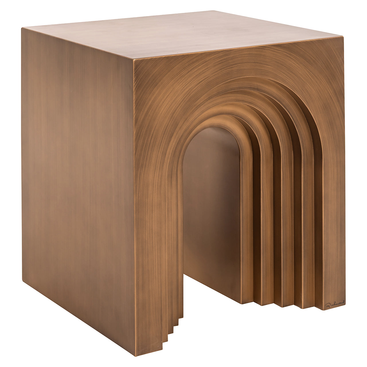 Richmond Interiors Beistelltisch Vevey – Brushed Gold Beistelltisch eckig Richmond Interiors