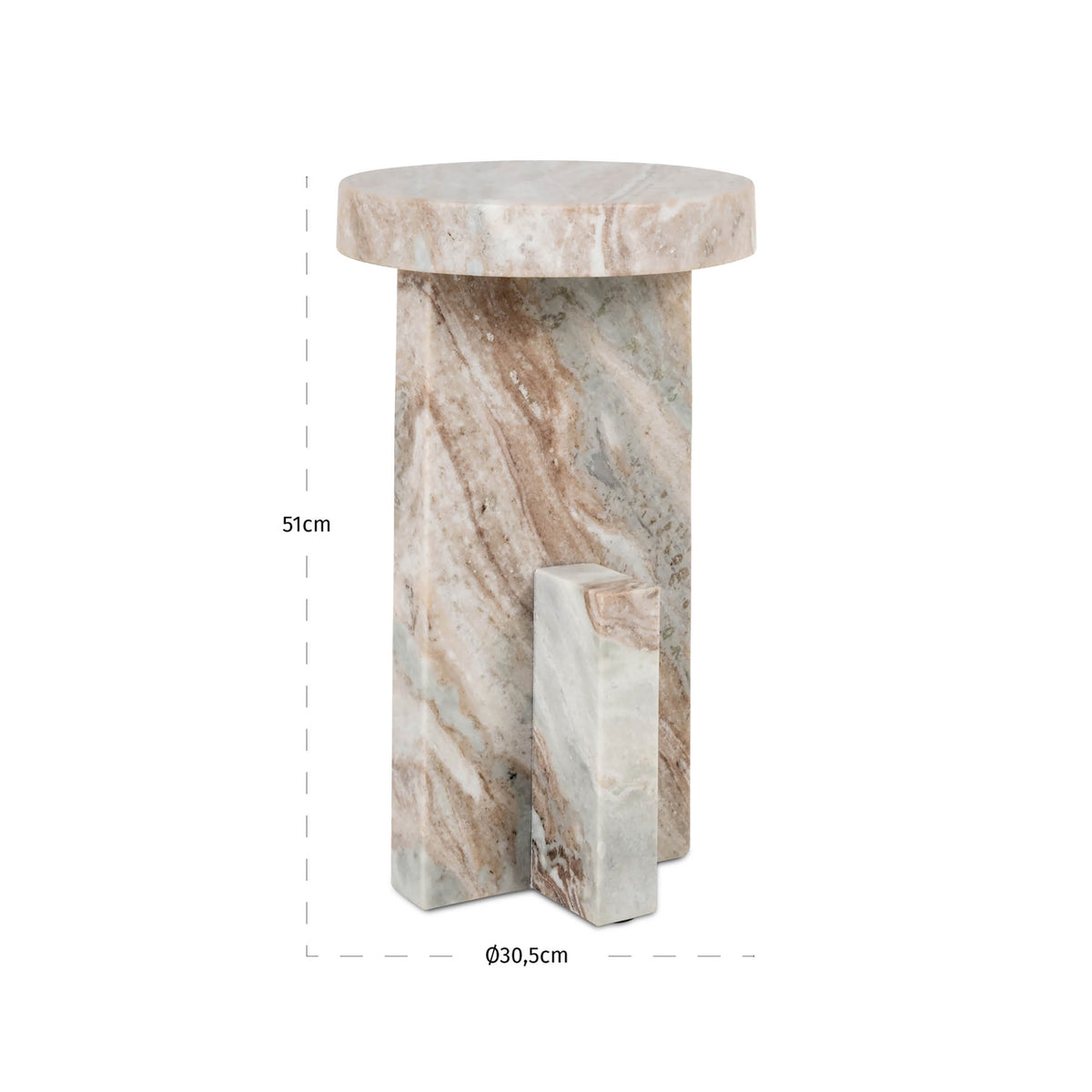 Richmond Interiors Beistelltisch Sion Blush beige Richmond Interiors