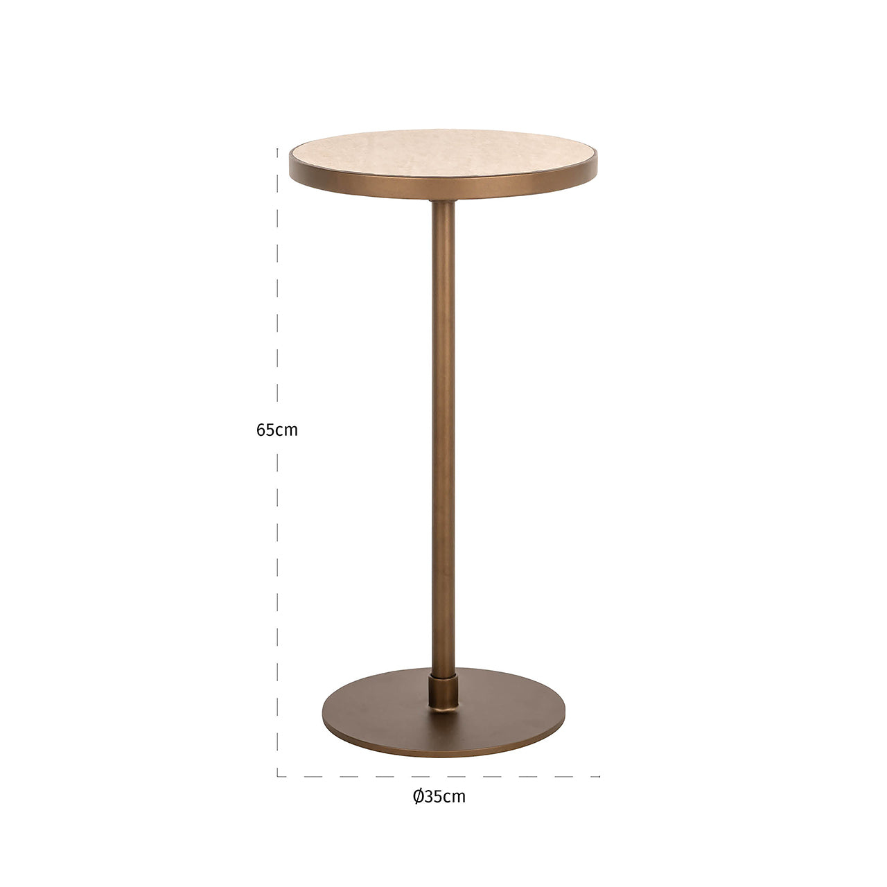 Richmond Interiors Beistelltisch Selly – Beige Beistelltisch rund Richmond Interiors
