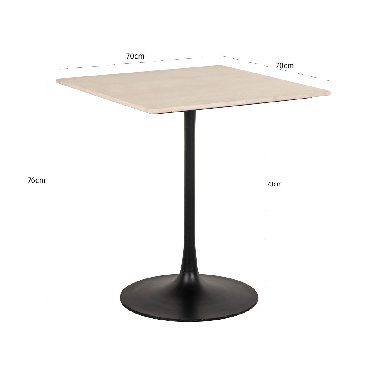 Richmond Interiors Bistro-Tisch Tavolo beige 70x70 Bistro-Tisch Richmond Interiors