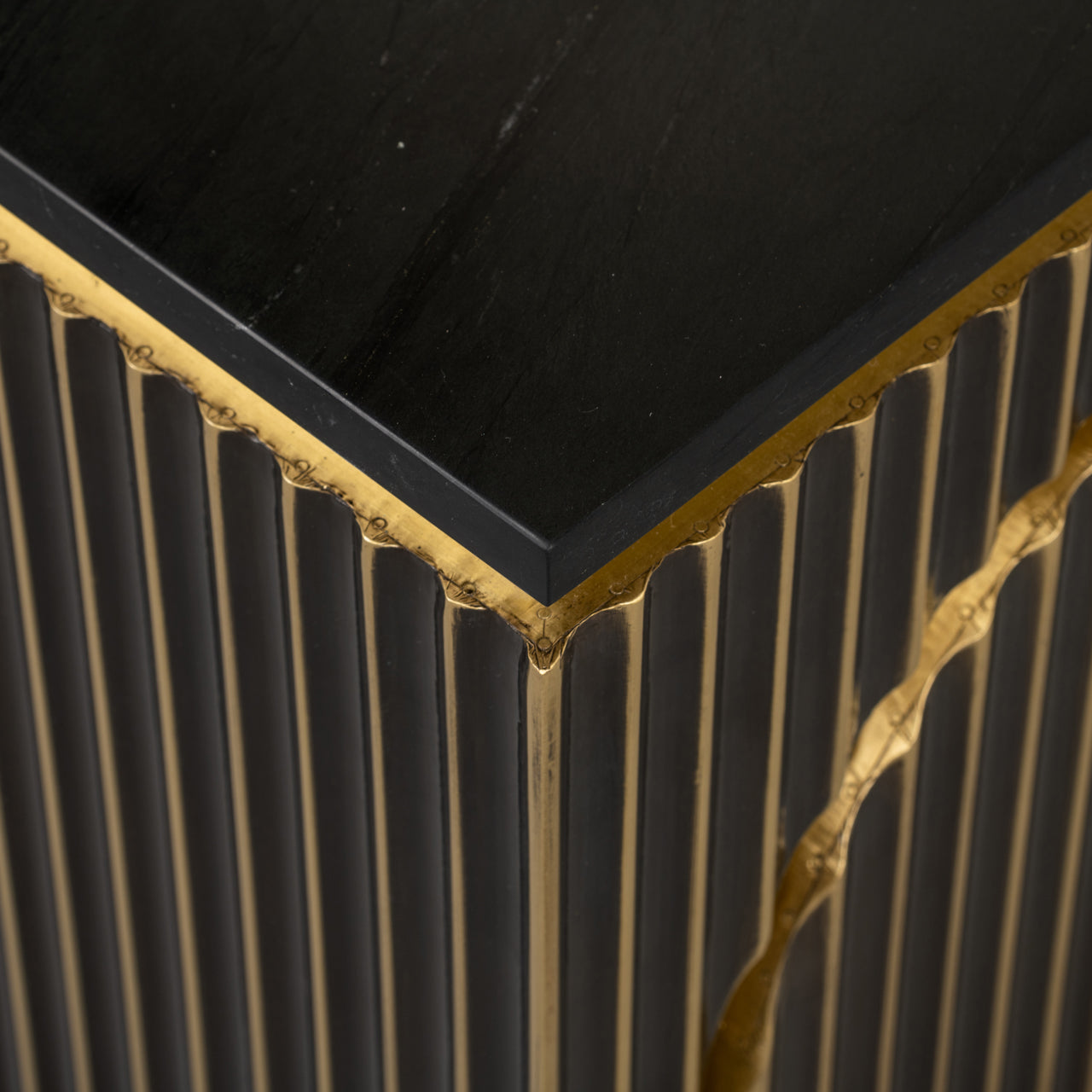 Richmond Interiors Bedside Table Les Arcs 1-door (Brushed Gold)