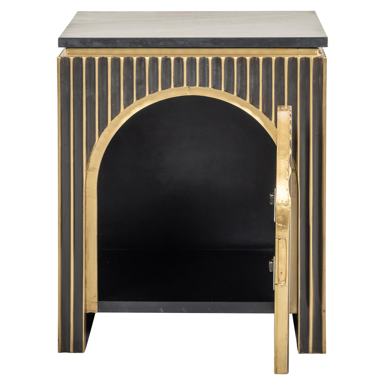 Richmond Interiors Bedside Table Les Arcs 1-door (Brushed Gold)