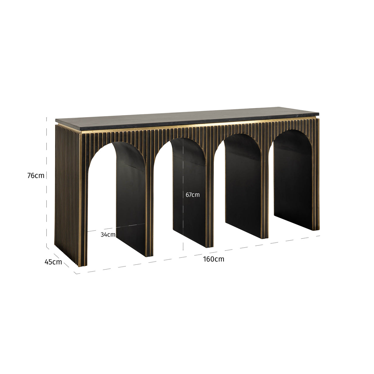 Richmond Interiors Konsole Les Arcs brushed gold Konsole Richmond Interiors