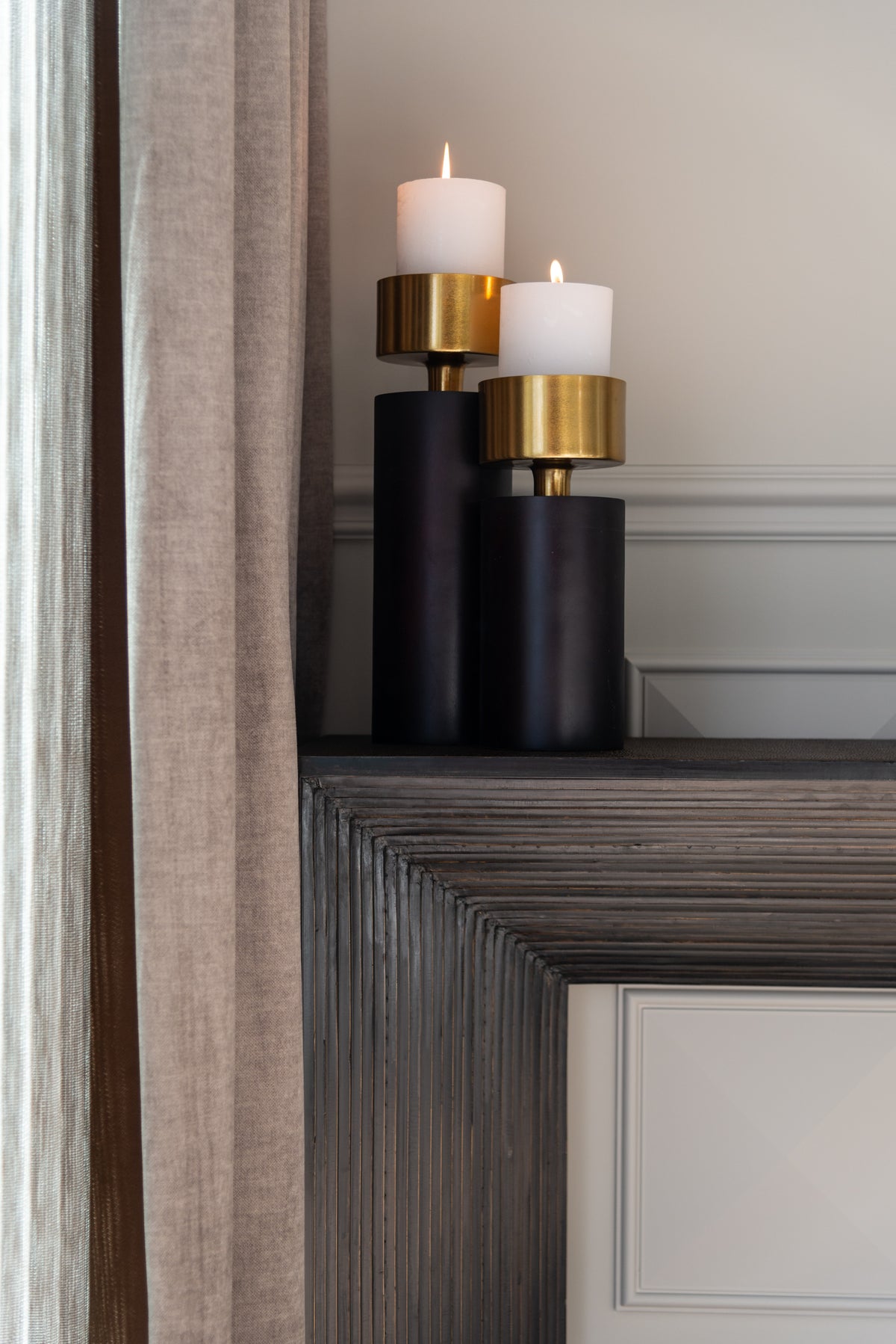 Richmond Interiors Kerzenhalter Caya black/gold large