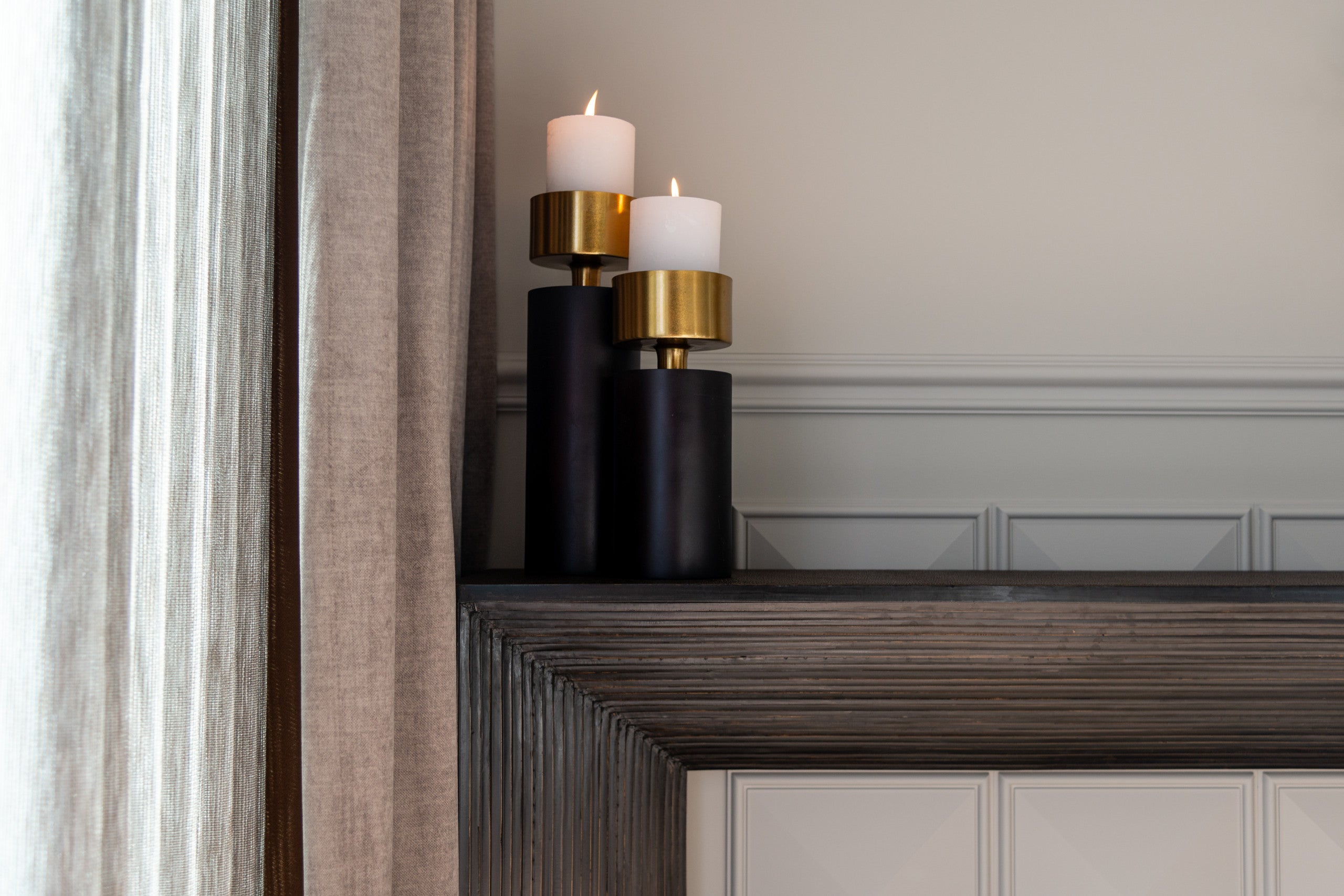 Richmond Interiors Kerzenhalter Caya black/gold large
