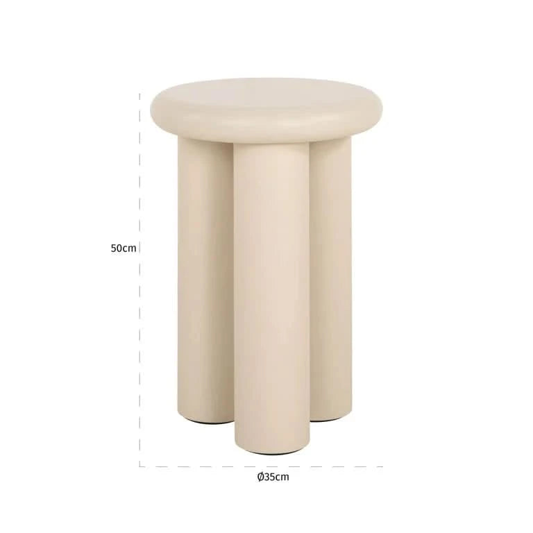 Richmond Interiors Beistelltisch Elbaz – Ø35 cm (Beige) Beistelltisch rund Richmond Interiors