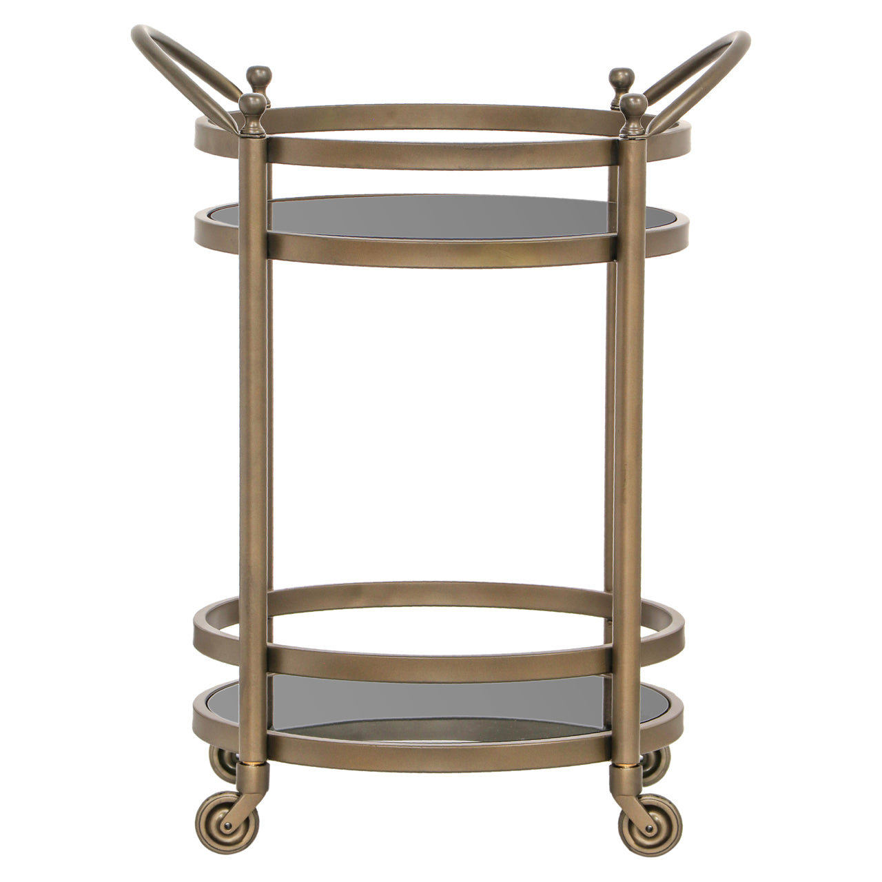 Richmond Interiors Hendricks Brass Serving Trolley (Brushed Gold)