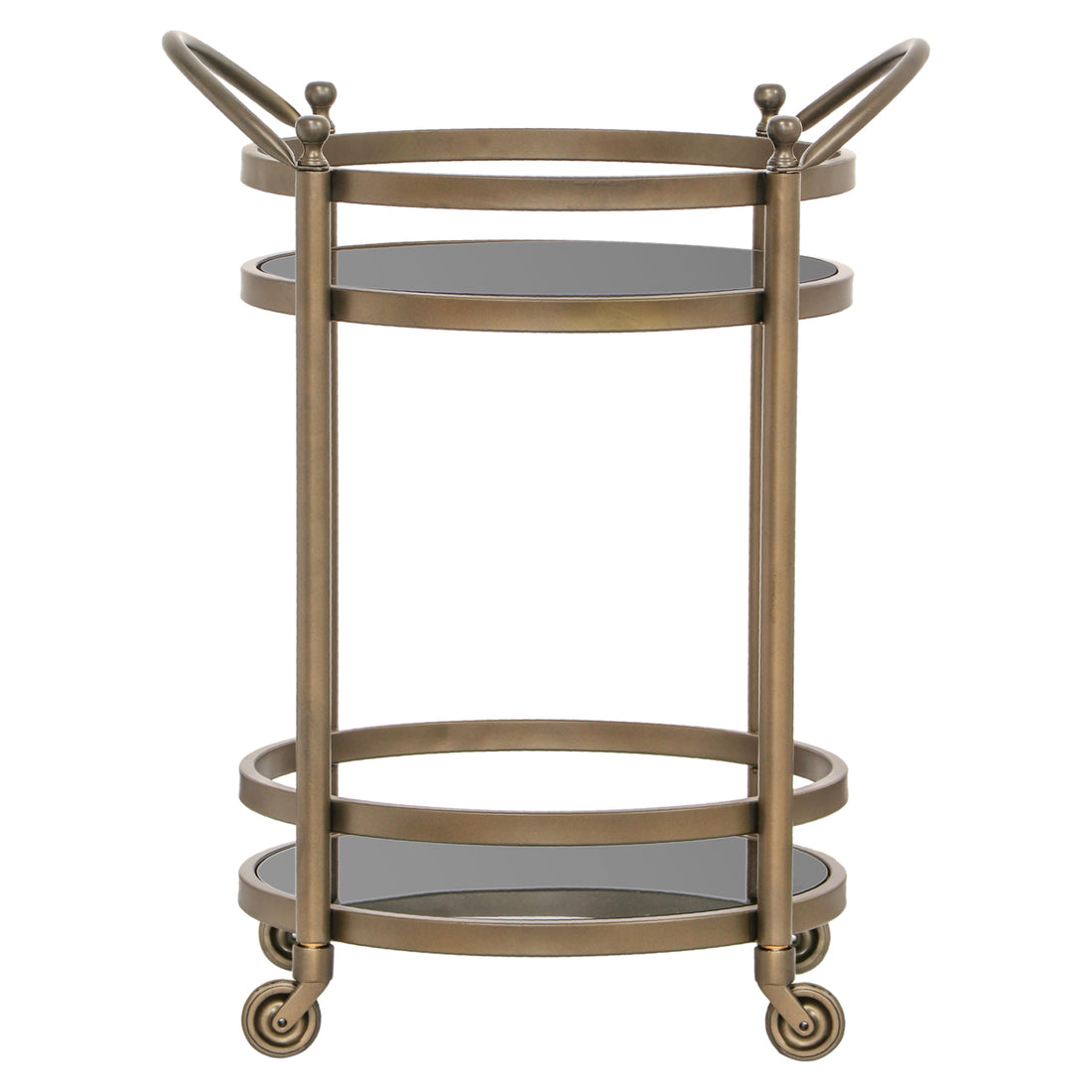 Richmond Interiors Hendricks Brass Serving Trolley (Brushed Gold)