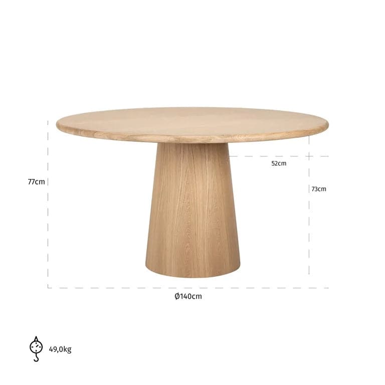 Richmond Interiors Esstisch Oakley 140Ø (Natural oak) Esstisch rund Richmond Interiors