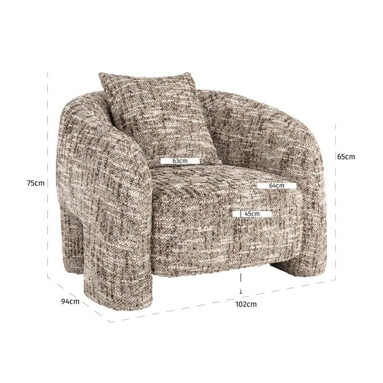 Richmond Interiors Loungesessel Tuscany – Brown Omara Polstersessel Richmond Interiors