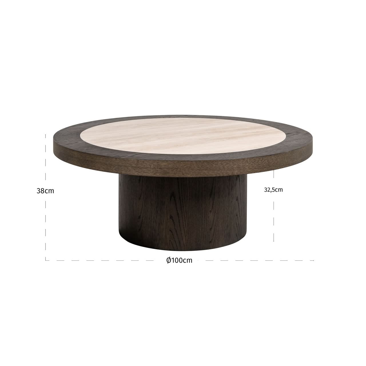 Richmond Interiors – Couchtisch Nando Brown Couchtisch rund Richmond Interiors