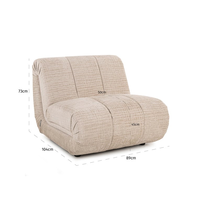Richmond Interiors Fauteuil Kyli cream jasper (Jasper 11 Cream) Fauteuil Richmond Interiors