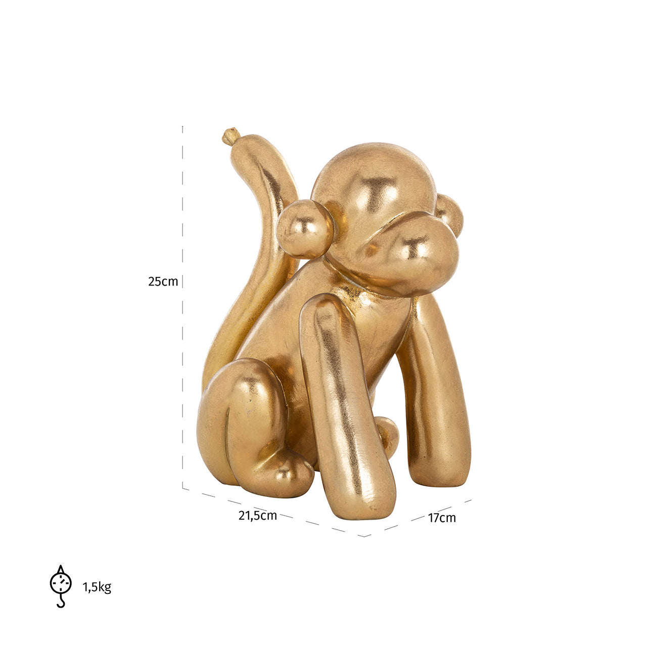 Richmond Interiors Dekoratives Objekt Monkey gold