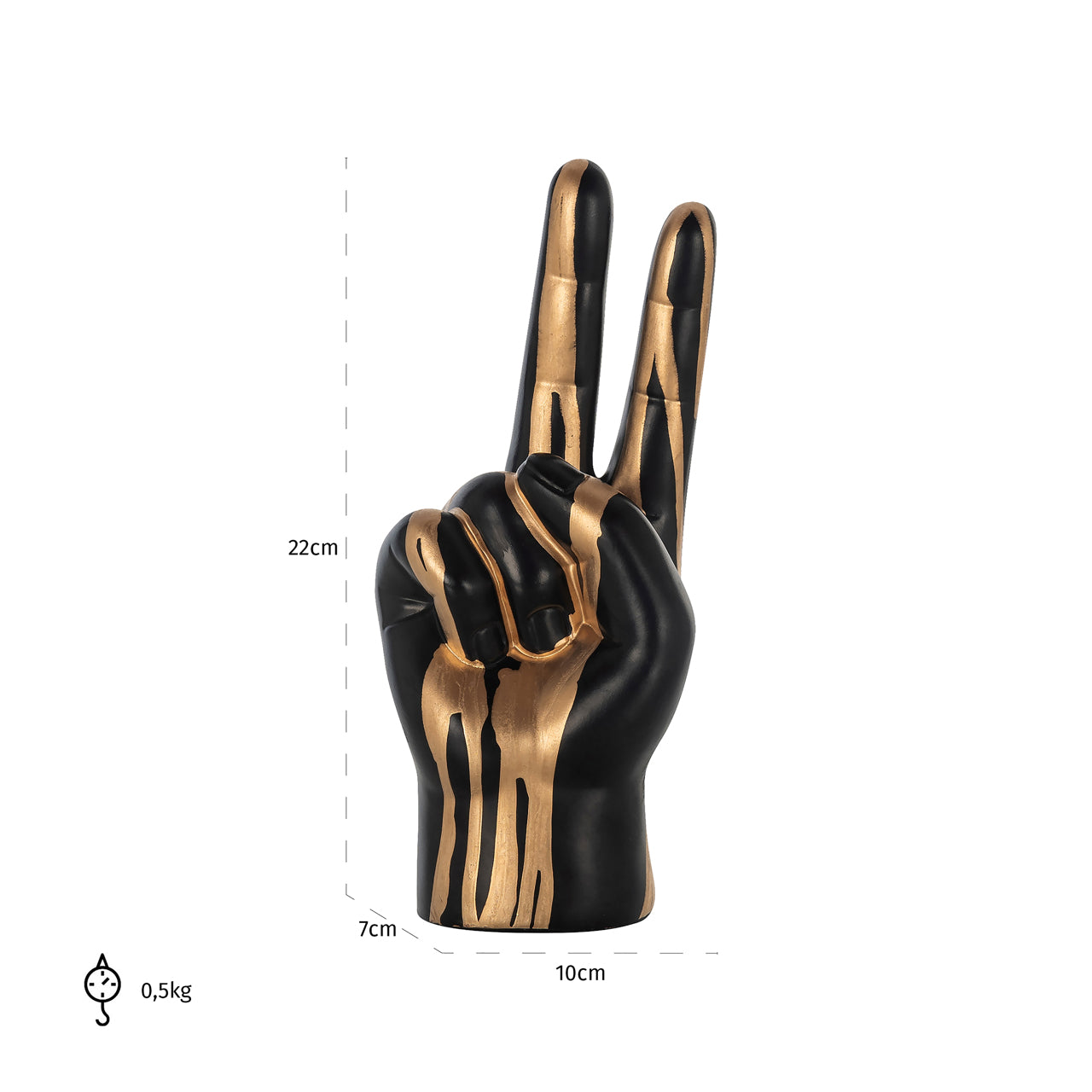 Richmond Interiors Dekoratives Objekt Peace black/gold Dekoratives Objekt Richmond Interiors
