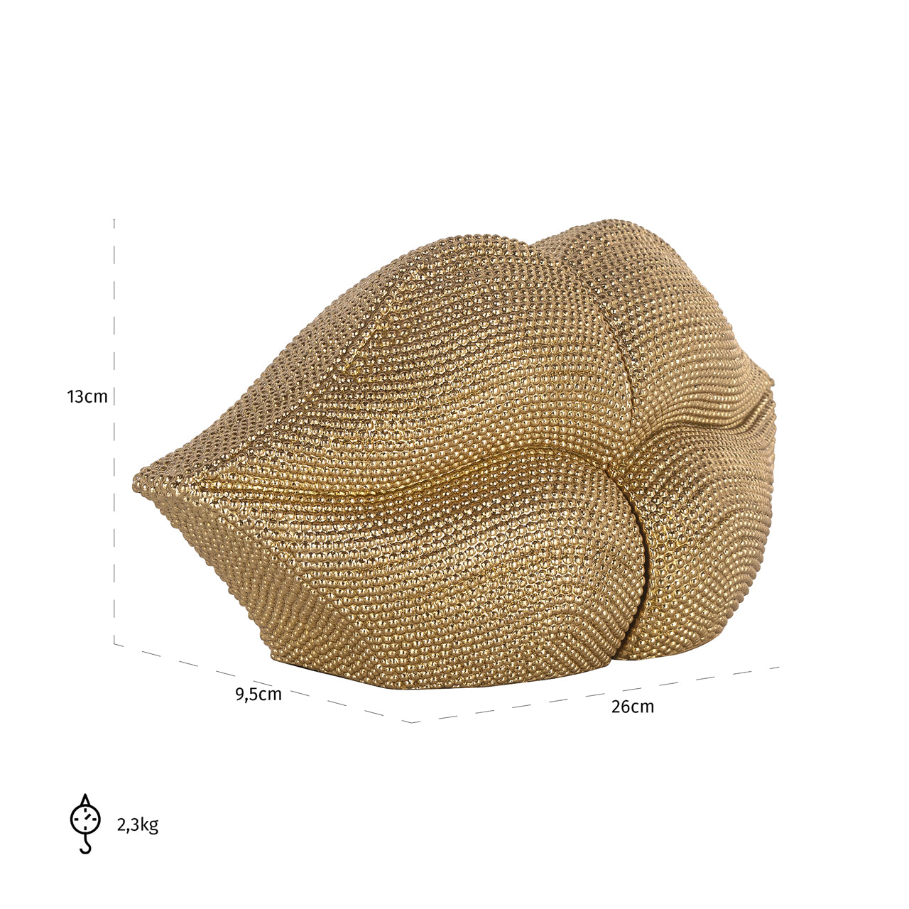 Richmond Interiors Buchständer Kiss gold gold