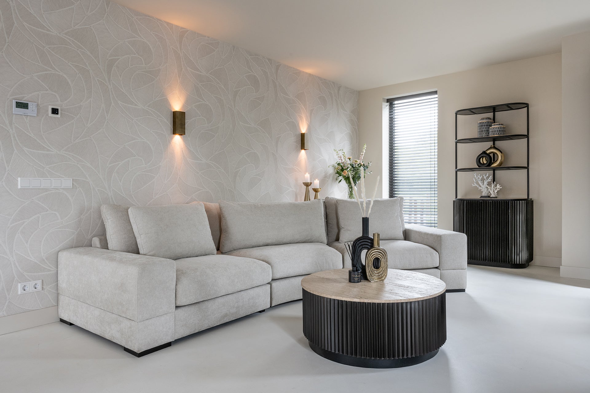 Richmond Interiors - Couchtisch Travertin Hampton 90Ø Couchtisch rund Richmond Interiors