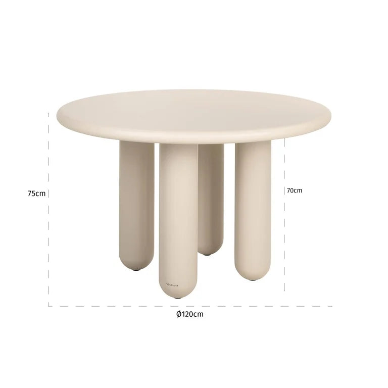 Richmond Interiors Esstisch Calma – Ø120 cm (Beige) Esstisch rund Richmond Interiors