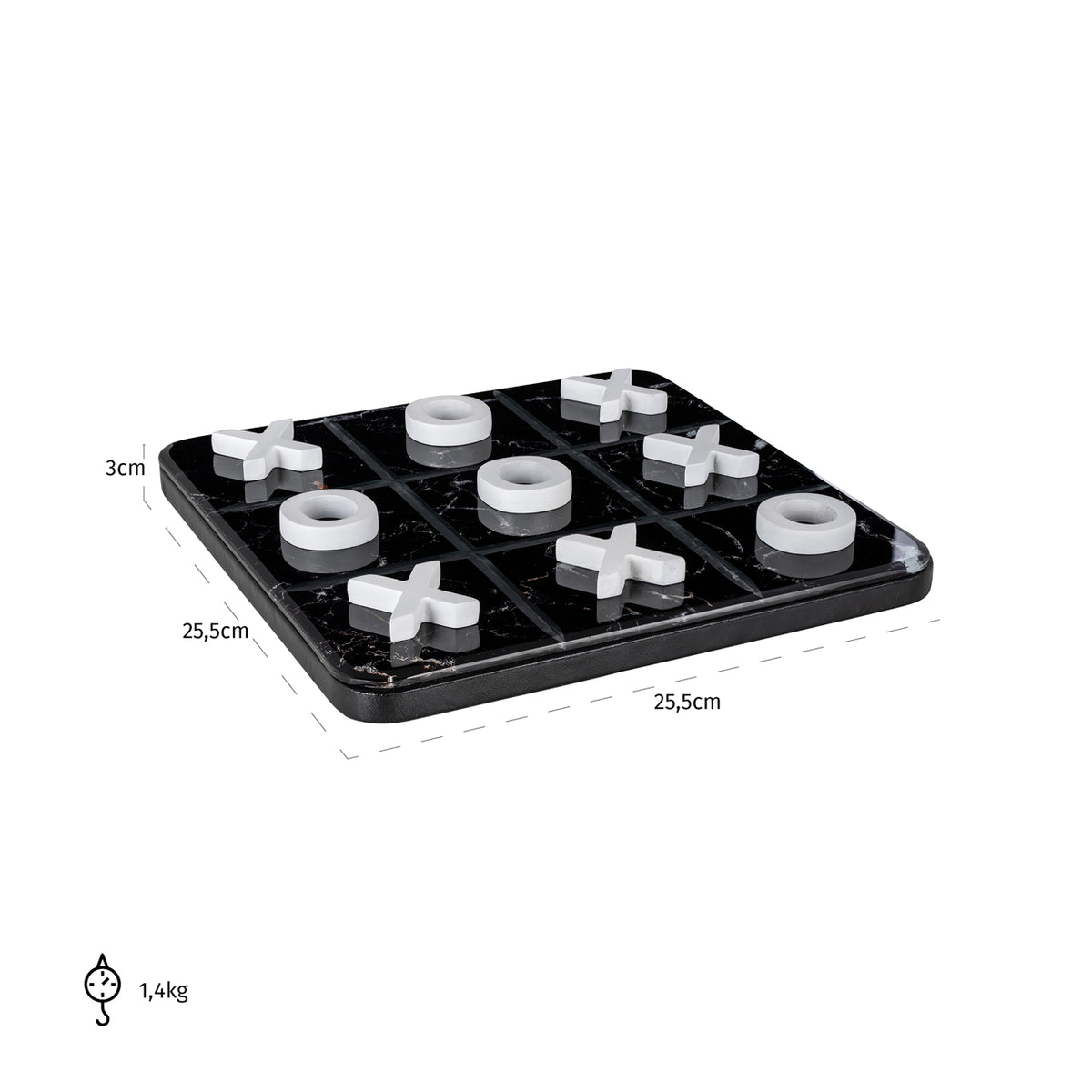 Richmond Interiors Dekoratives Spiel Trixi black/white Tic-Tac-Toe Richmond Interiors