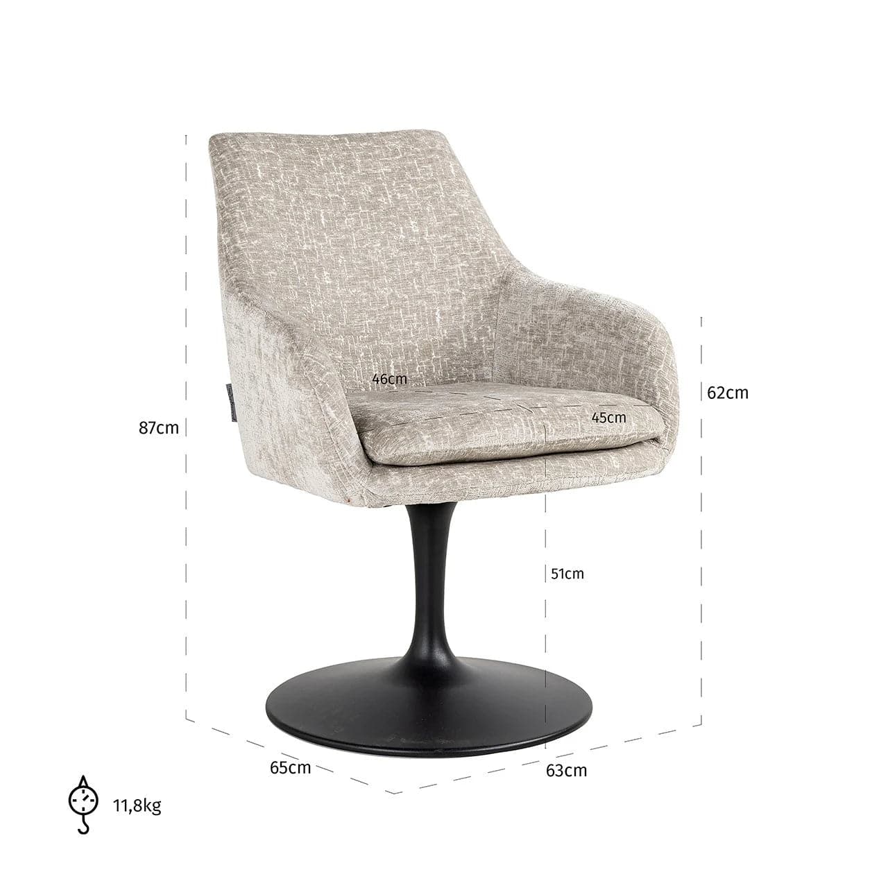 Richmond Interiors - Drehstuhl Marlon pearl island Drehstuhl Richmond Interiors