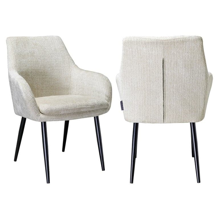 Richmond Interiors - 2er-Set Esszimmerstuhl Chrissy beige chenille (Niagara 902 beige) Esszimmerstuhl Richmond Interiors