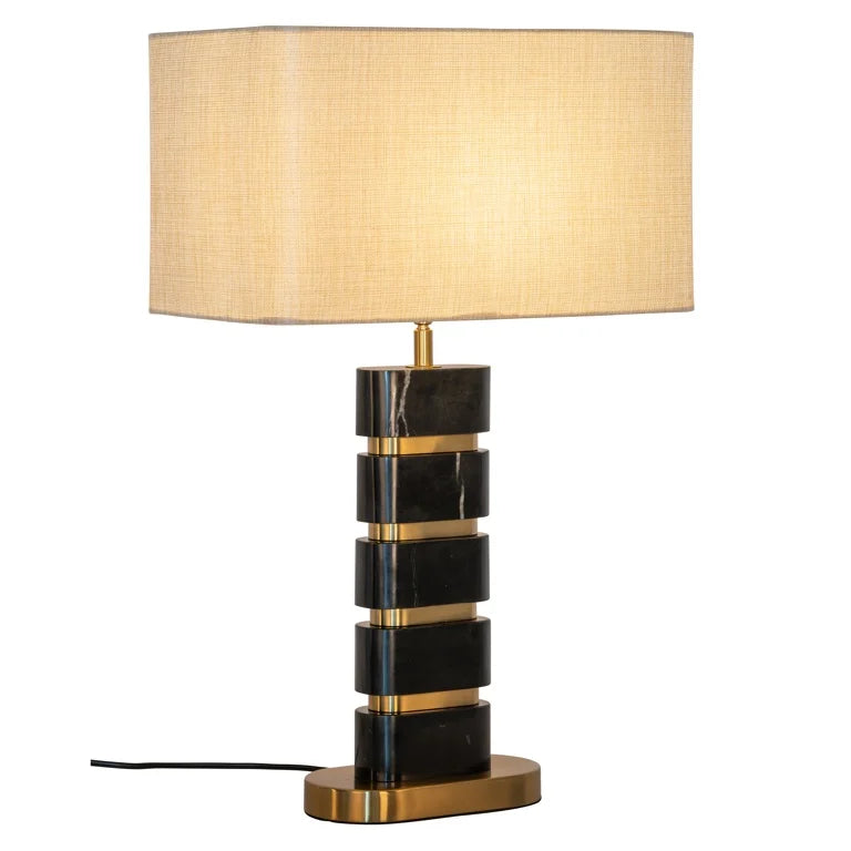 Richmond Interiors Tischlampe Levina inkl. Lampenschirm (Black/gold) Tischlampe Richmond Interiors
