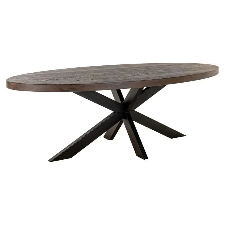 Richmond Interiors Esstisch Watson – Dark Brown (235 cm) mit Spidergestell Esstisch oval Richmond Interiors