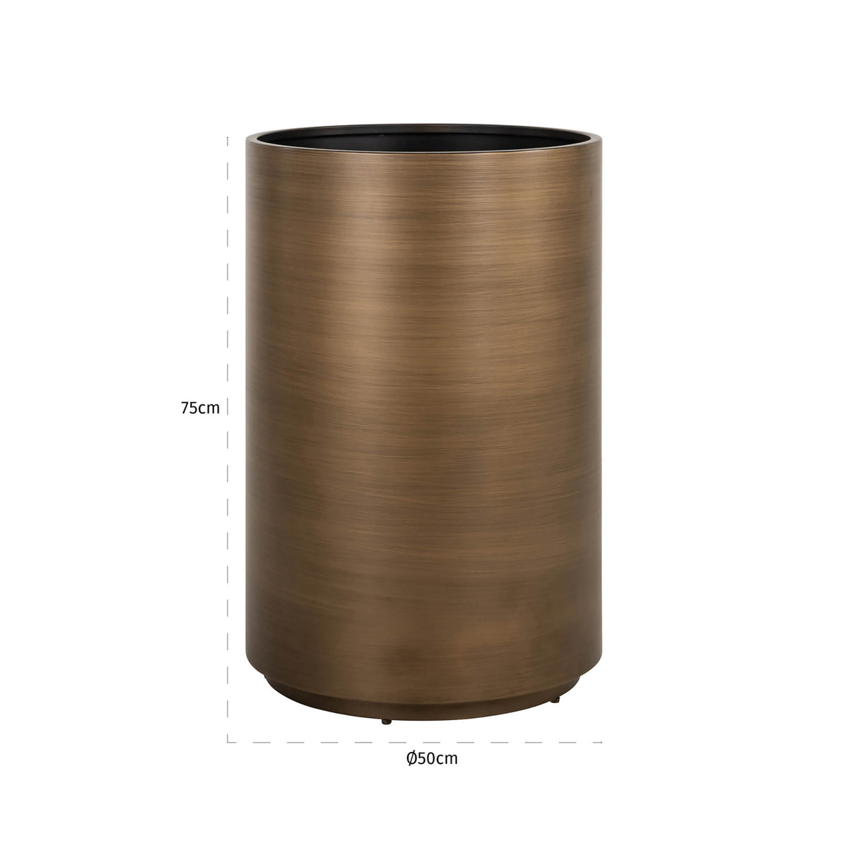 Richmond Interiors Pflanzgefäß Dira brushed gold 50Ø Richmond Interiors