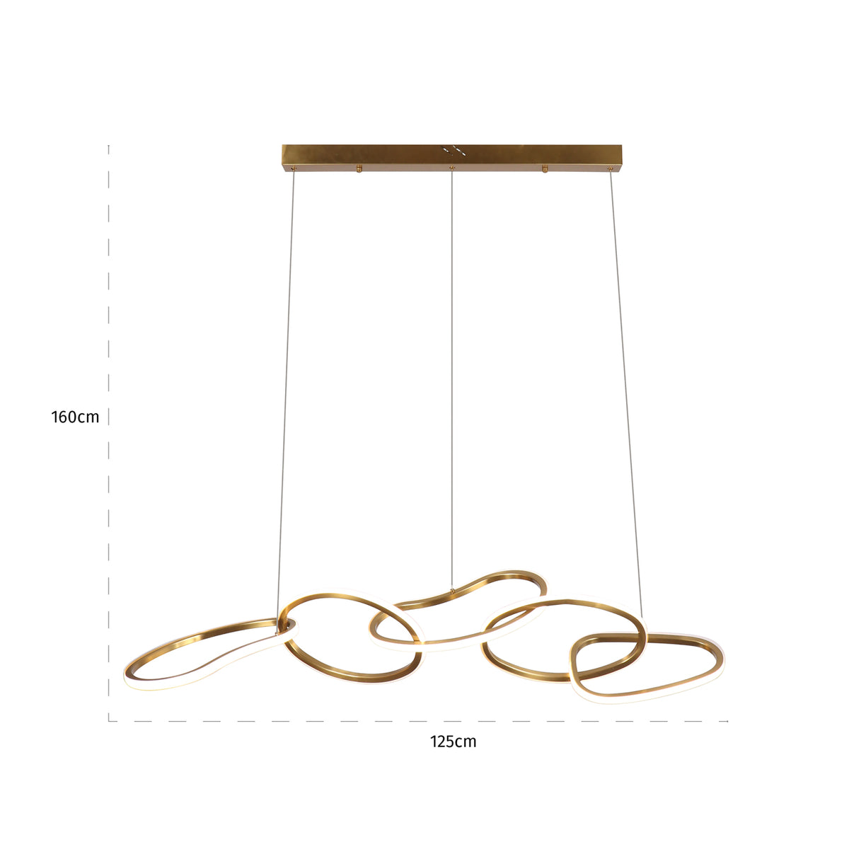 Richmond Interiors Pendelleuchte Flyn brushed gold Richmond Interiors