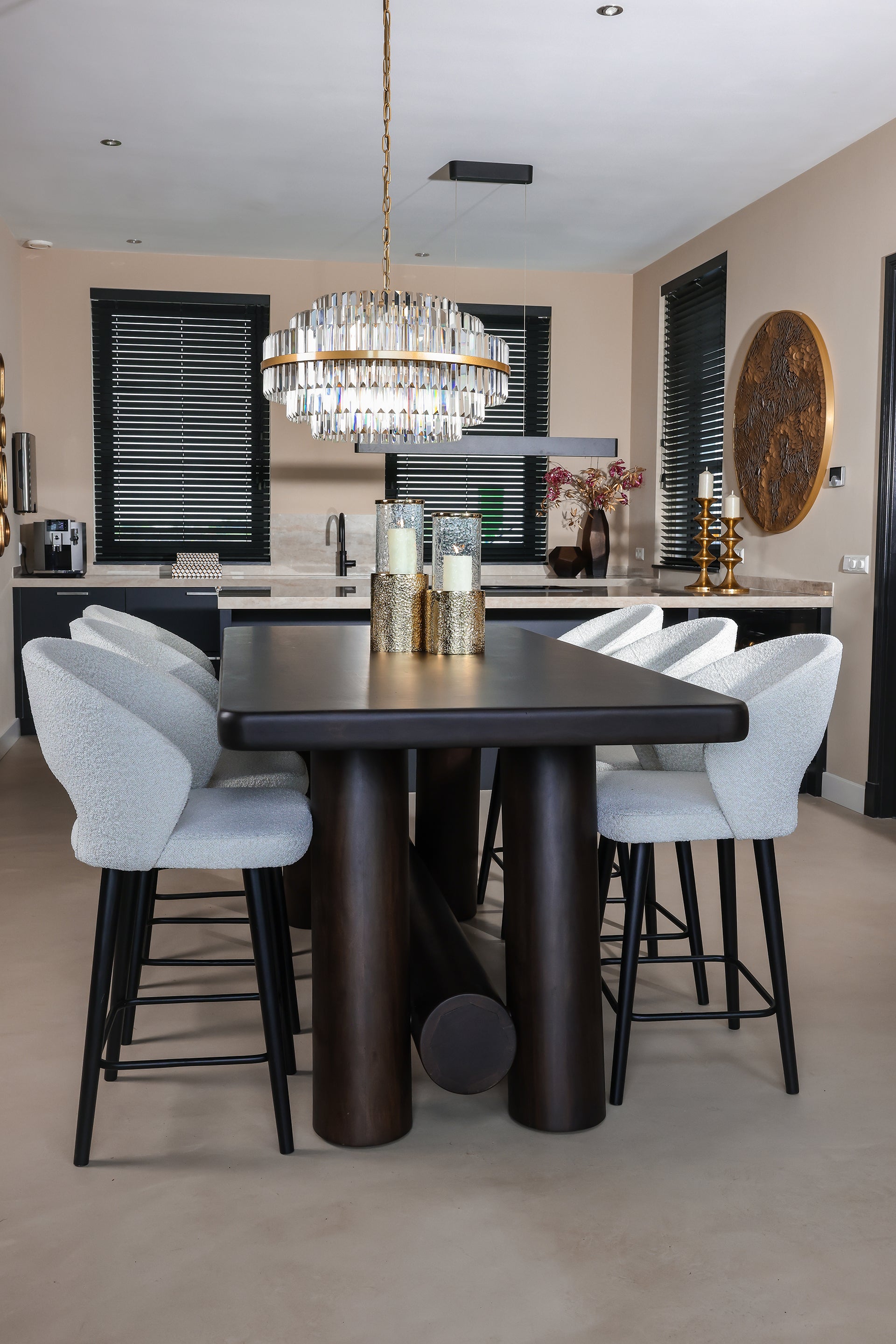 Richmond Interiors Thekenhocker Savoy weiß Bouclé (Copenhagen 900 Bouclé Weiß) Barhocker Richmond Interiors