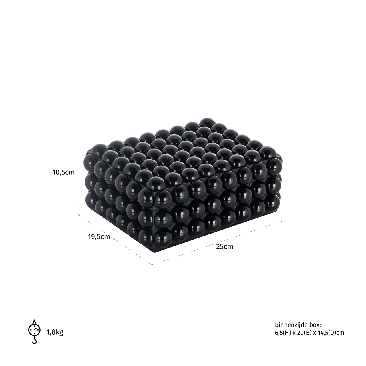 Richmond Interiors Aufbewahrungsbox Batool black small