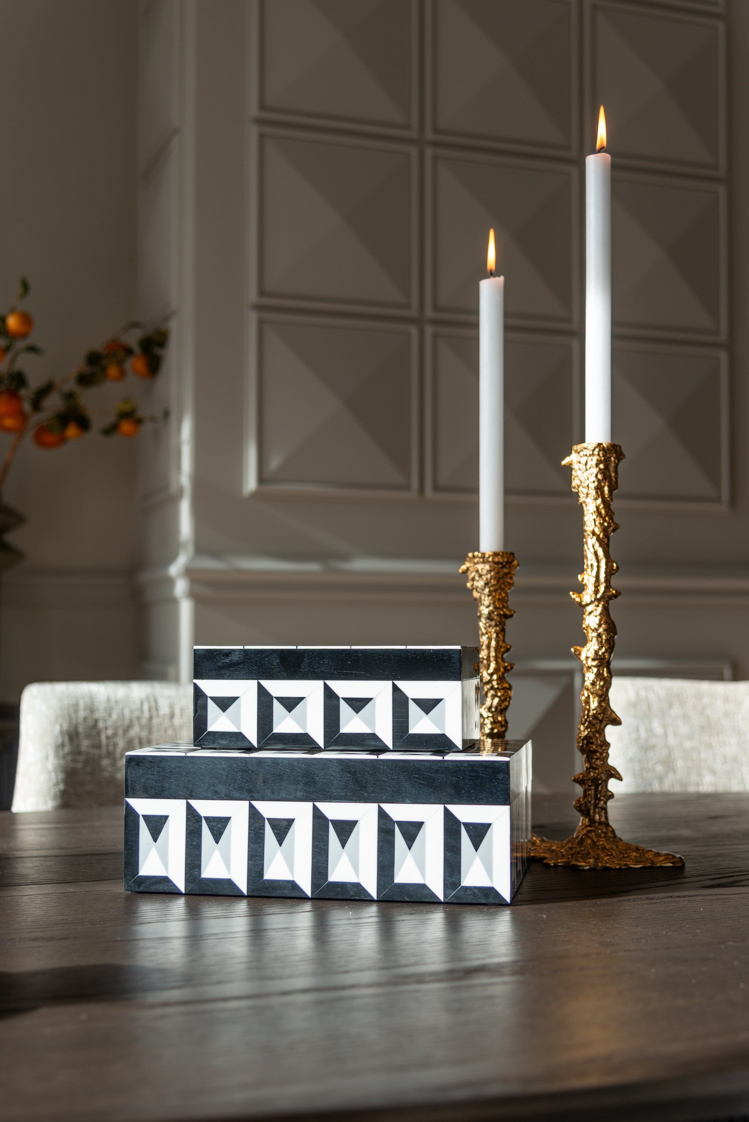 Richmond Interiors Aufbewahrungsbox Licia black/white Aufbewahrungsbox Richmond Interiors